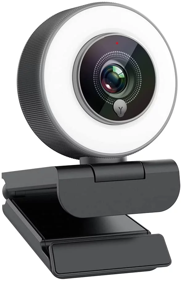 Webcam: Stream in Full HD with Precision Autofocus and Adjustable Ring Light